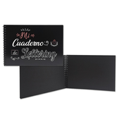 cuaderno a5 lettering 32 hojas negras 180 grms bismark 328628