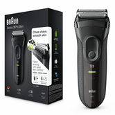 BRAUN 3020 BLACK SERIES 3 RECARREGÁVEL PARA BARBEAR 2 CABEÇAS