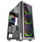 caja torre e-atx mars gaming mc-neo black premium 4 ventiladores argb frontal y lateral de cristal templado sin fuente de alimentacion