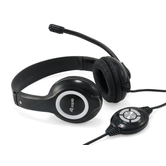 headset usb equip life microfono flexible control de volumen color negro / blanco