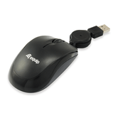 MOUSE EQUIP LIFE ÓPTICO 2 BOTÕES USB CABO RETRÁTIL COR PRETA 1000DPI