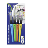 set 4 rotuladores lettering punta pincel bismark 328354