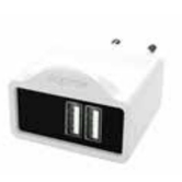 CARREGADOR DE PAREDE DE APROXIMADAMENTE 2USB 1A COM SUPORTE BRANCO