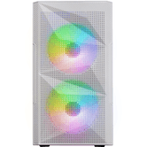 CAIXA DE MALHA FRONTAL COMPACTA MICROATX MARS GAMING MC-ME BRANCA COM 2 VENTILADORES FRGB DE 120mm LATERAL DE VIDRO TEMPERADO SEM FONTE DE ALIMENTAÇÃO