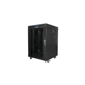 ARMÁRIO RACK LANBERG 19" 15U 600X600 FLAT PACK PORTA VIDRO PRETO COM LCD