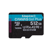 KINGSTON 512GB MICROSDXC CANVAS GO PLUS 170R A2 U3 V30 SINGLE PACK W/O ADP
