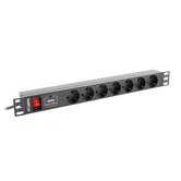 REGLETA LANBERG 1U 16A RACK 19 7X TOMADA NEGRO 2M