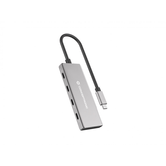 Conceptronic HUBBIES16G 4-Port USB 3.2 Gen 2 Hub, 10Gbps, USB-C x 4, 100W USB PD, Aluminum Case