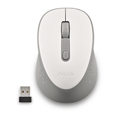 RATO ÓPTICO SEM FIOS NGS DEW BRANCO COM RECETOR BRANCO NANO-800/1600 DPI 2,4 GHZ