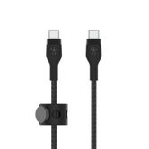 CABO DE CARGA BELKIN CAB011BT1MBK USB-C PARA USB-C BOOST 1M DE SILICONE TRANÇADO FECHO MAGNÉTICO PRETO