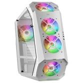 Gabinete MARS GAMING MC51W para PC Gaming ATX vidro temperado duplo 5x RGB ventilador branco branco
