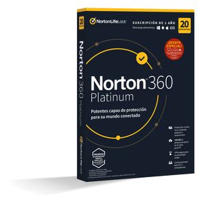 ANTIVIRUS NORTON 360 PLATINIUM 100GB ES 1 USER 20 DEVICE 12MO