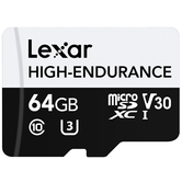 CARTÕES MICROSDHC/MICROSDXC UHS-I LEXAR 64GB DE ALTA RESISTÊNCIA, LEITURA DE ATÉ 100 MB/S, ESCRITA 35 MB/S, C10 A1 V30 U3