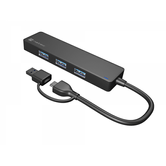 HUB NATEC MAYFLY USB-C 3.0 4 PORTAS + ADAPTADOR USB-A