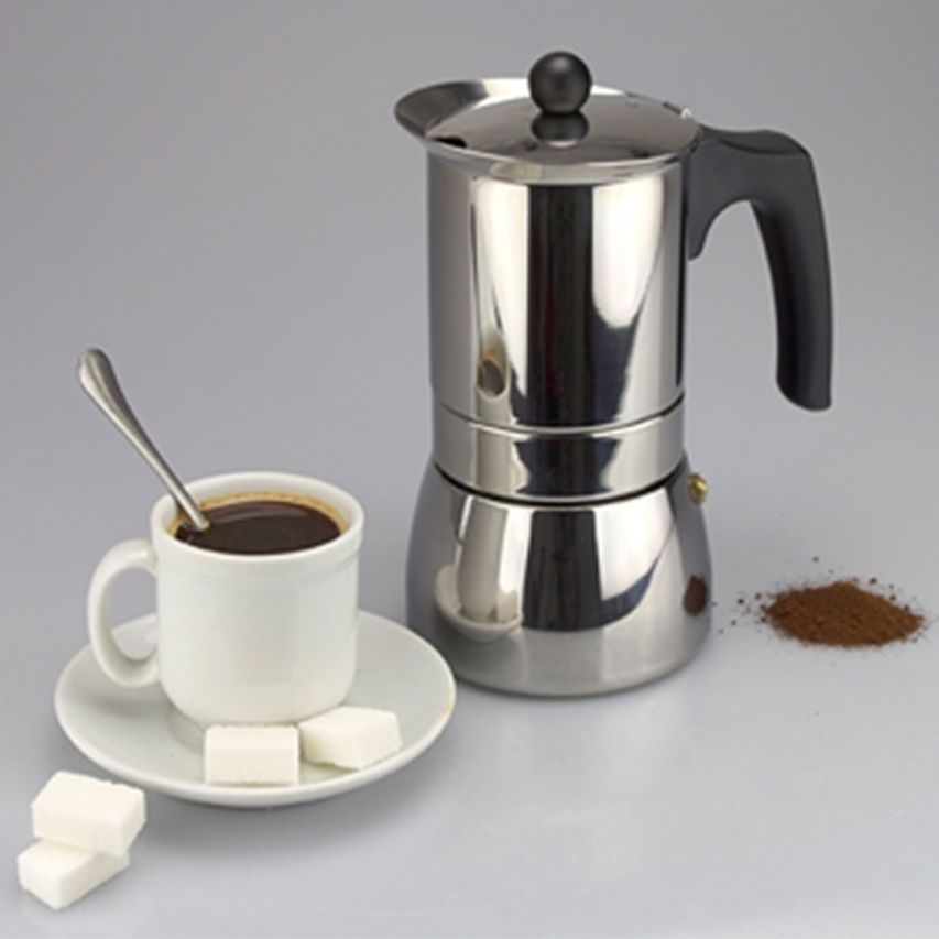 CAFETEIRA GENOVA 6 XÍCARAS AÇO INOXIDÁVEL