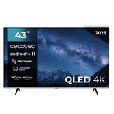TV CECOTEC QLED 43" UHD ANDROID 11 GOOGLE VOICE CHROMECAST HDMI 2.1