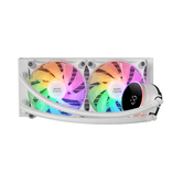 MARS GAMING MLLCD240W SISTEMA DE REFRIGERAÇÃO LÍQUIDA BRANCO 2x (12x12) FRGB LIGHTING TPD 500W TELA LCD PARA PROCESSADORES INTEL E AMD