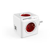 ADAPTADOR MÚLTIPLO VERMELHO E CONECTE 4 TOMADAS DE 120 W+ 2 TOMADAS USB