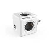 ADAPTADOR E PLUGUE MÚLTIPLO CINZA 4 SOQUETES 120W+ 2 SOQUETES USB