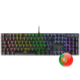 TECLADO MECÂNICO EM PORTUGUÊS MARS GAMING MK422 BLACK SWITCH BLUE PR 100Hz ILUMINAÇÃO RGB ANTI-GHOST AVANÇADA