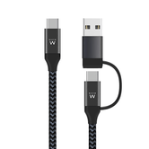 EWENT EW9918 usb-C para usbA/B 2 em 1 cabo de carregamento