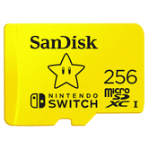 SANDISK E NINTENDO MICROSDXC, SQXAO, 256GB, V30, U3, C10, A1, UHS-1, 100MB/SR, 90MB/SW, 4X6, LIMITADO VITALÍCIA