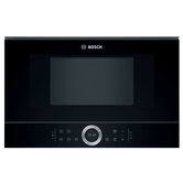 BOSCH BFL634GB1 FORNO MICROONDAS EMBUTIDO 21 LITROS SEM GRELHA VIDRO PRETO