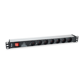 RACK 19" 1U 7 SAÍDAS DE FONTE DE ALIMENTAÇÃO COM INTERRUPTOR E PROTETOR DE SOBRETENSÃO
