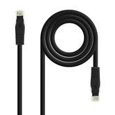 MANGUEIRA DE REDE DE CABO NANOONÁVEL RJ45 LSZH CAT.6A UTP AWG24, PRETA, 25 CM