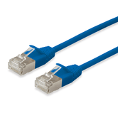 MANGUEIRA SLIM TELA S/FTP CATEGORIA 6A SEM HALOGÊNIO 10G 0,5M COR AZUL EQUIP 606113