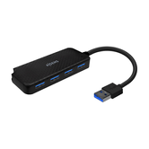 Hub AISENS USB 3.0, Tipo A/M-4x Tipo A/H, Preto, 15cm