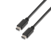 Cabo Aisens Usb 2.0 3A Tipo Usb-C/M-Usb-C/M Negro 0,5M