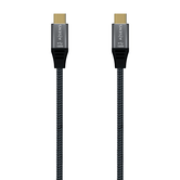 Cabo AISENS USB 3.2 Gen2X2 Alumínio 20Gbps 5A 100W E-Mark, Tipo USB-C/M-USB-C/M, Cinza, 2.0M