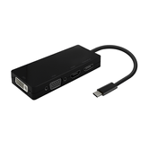 AISENS Conversor USB-C A DP/DVI/HDMI/VGA, USB-C/M-DP/H-DVI/H-HDMI/H-Vga/H, Preto, 15cm