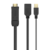 Conversor AISENS Activo HDMI 2.0 + USB Alim. a DISPLAYPORT V1.2, HDMI/M-USB/M-DP/H, Negro, 10CM