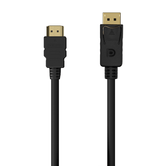 Conversor de cabo AISENS DISPLAYPORT para HDMI, DP/M-HDMI/M, preto, 0,5M