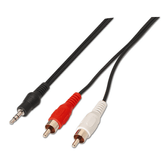 CABO DE ÁUDIO ESTÉREO AISENS JACK 3,5MM MACHO A 2XRCA MACHO 3M NEGRO A128-0148