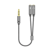 Adaptador de áudio Aisens Jack 3,5 4 pinos macho para 2xjack 3,5 3 pinos fêmea 0,25m cinza