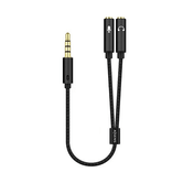 AISENS - CABO ADAPTADOR DE ÁUDIO JACK 3.5 4PINES/M-2XJACK 3.5 3PINES/H,