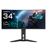 MONITOR GIGABYTE 34" MO34WQC,OLED,CURVO,3440 x 1440 (WQHD),0.23PP,1500:1,0,03MS,175HZ,2HDMI+1DP+3USB3.2+USB TYPE C,ALTAVOCES