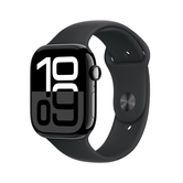 Apple Watch Series 10 GPS 46 mm Jet Black Caixa de alumínio com pulseira esportiva preta - P/M