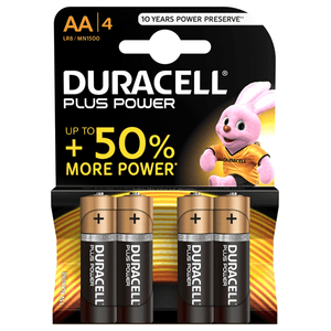 duracell pila alcalina plus power lr6 aa pack-4