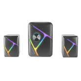 ALTAVOCES 2.1 MARS GAMING RGB DINÂMICO 35W 3D SURROUND NEGROS CONTROLE DE VOLUME ALIM. USB JACK 3.5
