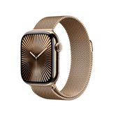 Apple Watch Series 10 GPS + Cellular Caixa de titânio dourado de 42 mm com alça milanesa dourada