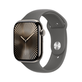 Apple Watch Series 10 GPS + Cellular Caixa de titânio natural de 46 mm com pulseira esportiva cinza pedra - M/L