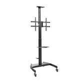 Suporte de chão AISENS ECO com rodas e manivela Bandeja de DVD e suporte para câmera para monitor de TV 50Kg de 37 70 Preto