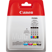 CARTUCHO DE SEGURANÇA CANON CIANO/MAGENTA/AMARELO/PRETO CLI-571 MULTI BLISTER