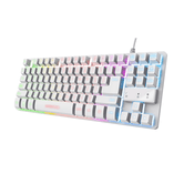 TECLADO TRUST GAMING GXT833W THADO METÁLICO COMPACTO BRANCO ILUMINAÇÃO LED MULTIMÍDIA USB 24739*