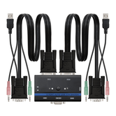 COMUTADOR KVM NC SVGA USB 1U-2PC+CABO