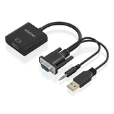 AISENS Cabo conversor SVGA Audio para HDMI SVGA M Jack 3.5 M USB AM HDMI AH Preto 20cm